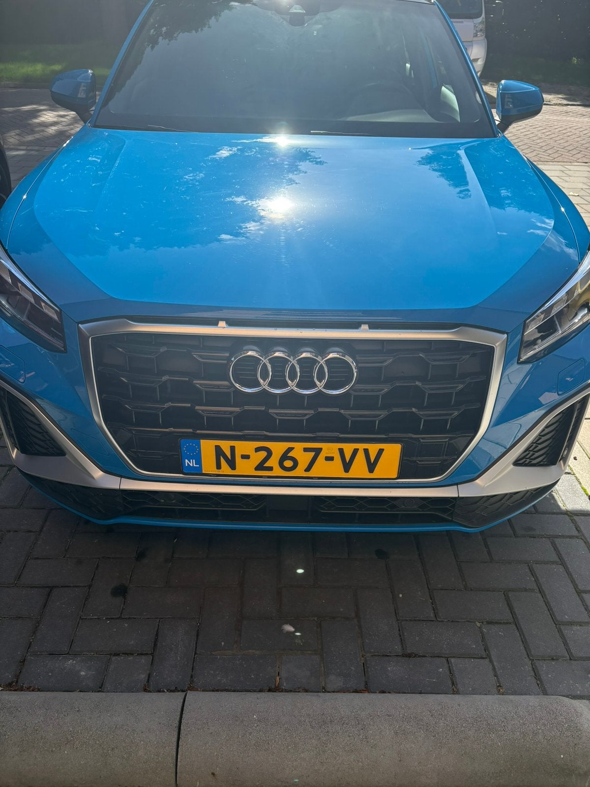 Audi Q2 35 Tfsi 150pk S Tronic, edition one s-line, Auto's, 4 cilinders, Blauw, Leder en Stof, 690 kg
