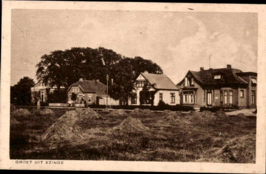 Ezinge KVR08 1192 Gezicht op Ezinge, Verzamelen, Ansichtkaarten | Nederland, Verzenden, 1920 tot 1940, Gelopen, Groningen