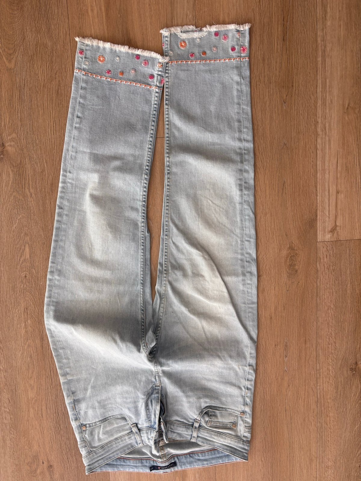 River Woods jeans met borduursel - W27, Ophalen, Zo goed als nieuw, Blauw, W27 (confectie 34) of kleiner