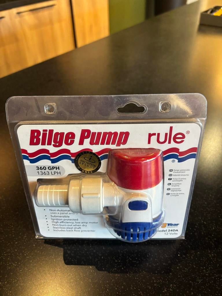 Rule 360 Bilgepomp 12V - Nieuw in verpakking, Ophalen of Verzenden, Nieuw, Elektrisch, Dompelpomp