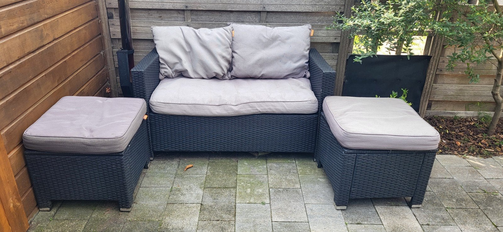living garden tuinset compleet, Ophalen, 4 zitplaatsen, Gebruikt, Rotan