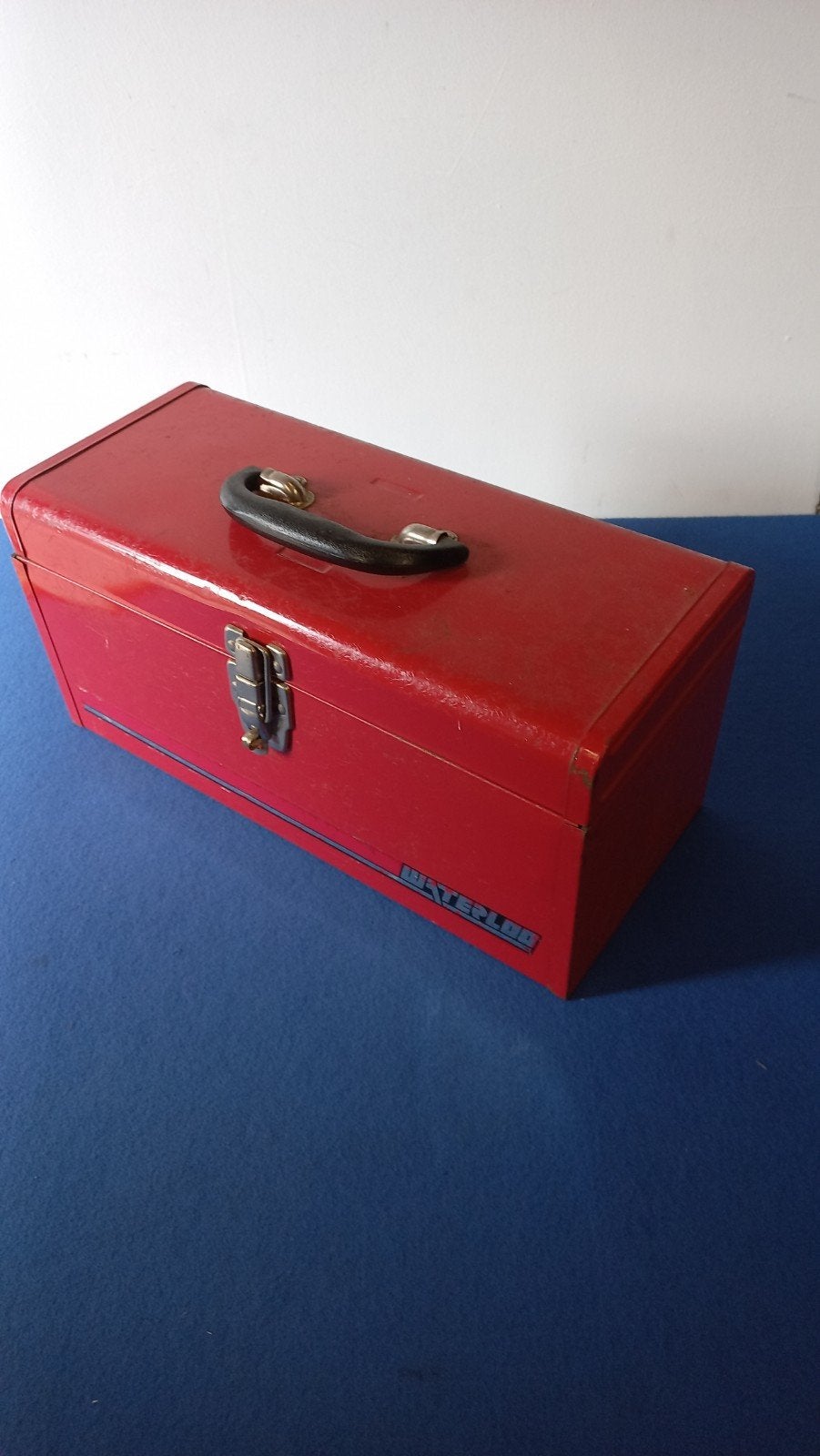 Vintage Waterloo metalen gereedschapskist rood, Ophalen of Verzenden, Gebruikt