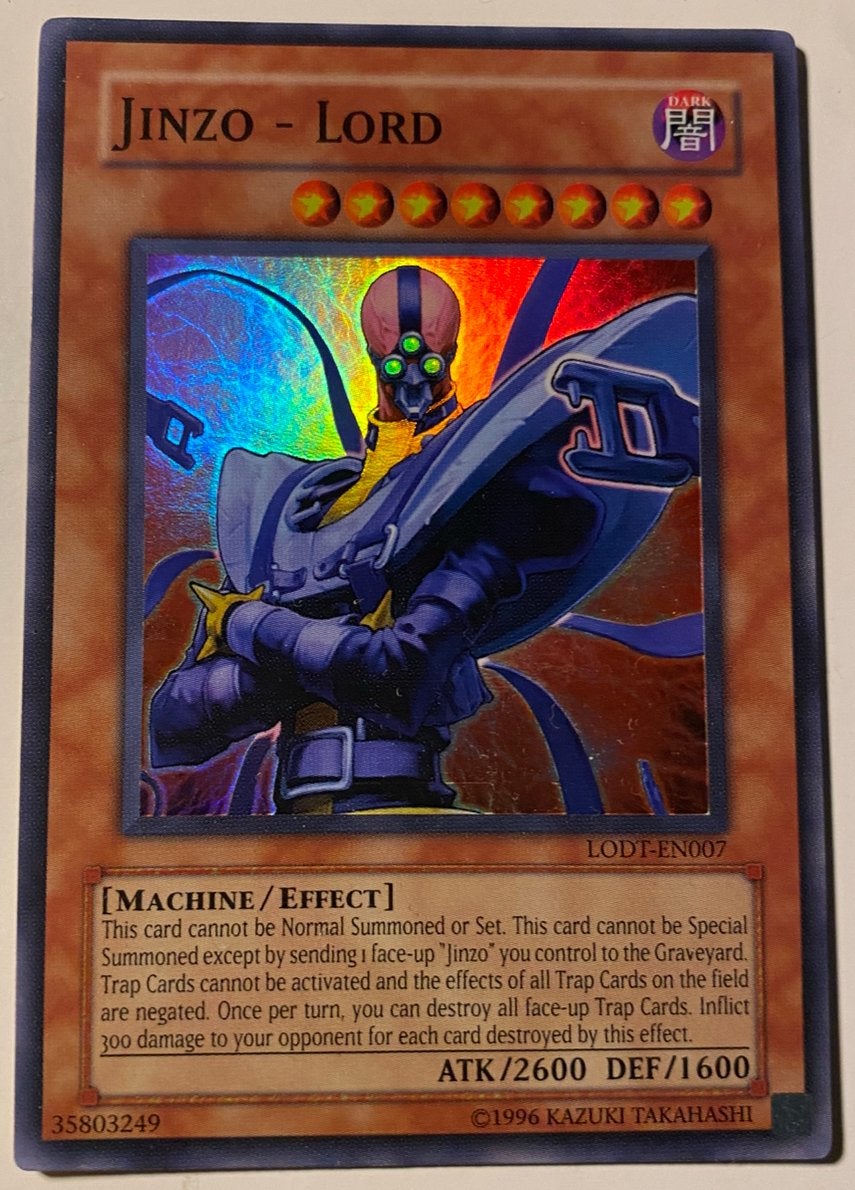 Yu-Gi-Oh! Jinzo - Lord LODT Old Print !, Ophalen of Verzenden, Zo goed als nieuw, Losse kaart, Foil
