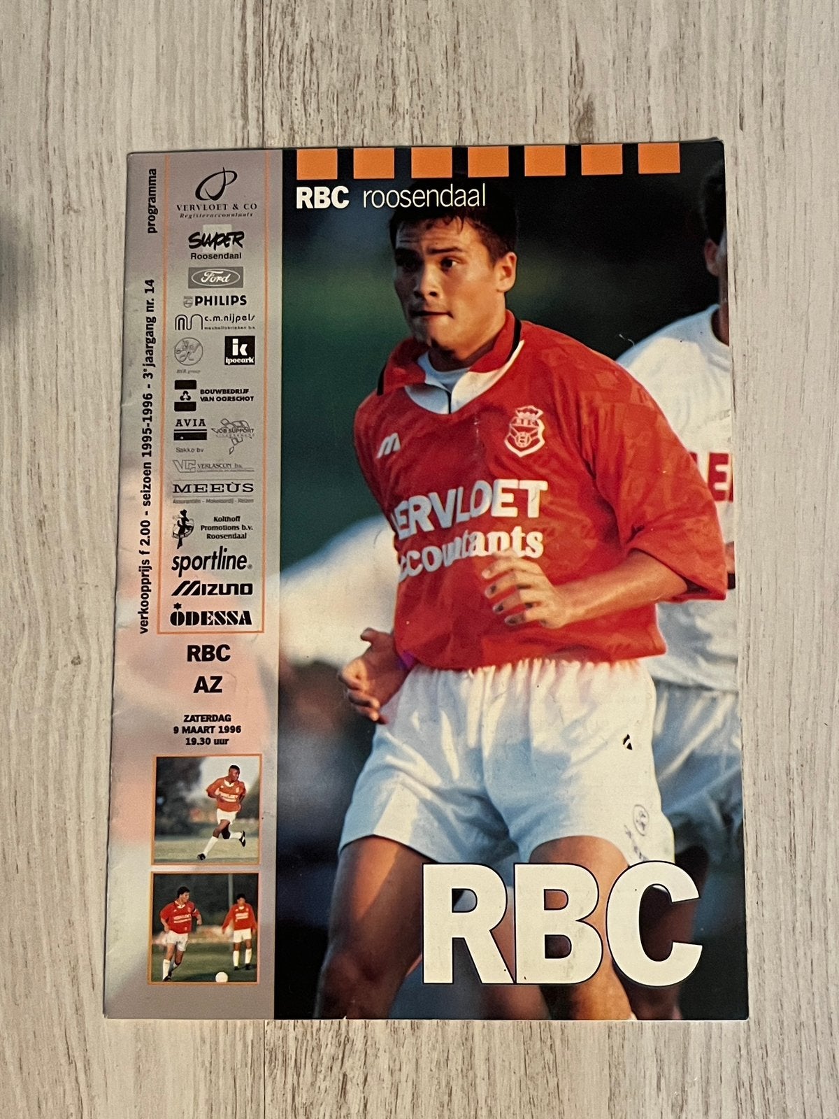 Programmaboekje RBC - AZ seizoen 1995-1996, Verzamelen, Ophalen of Verzenden, Zo goed als nieuw, AZ, Boek of Tijdschrift