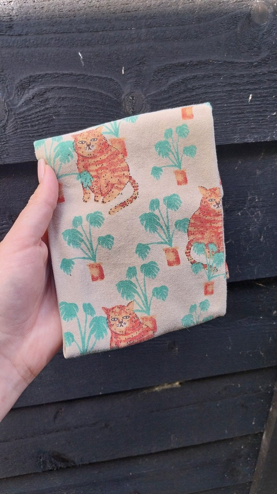 Sissy-Boy theedoek met kattenprint, Katoen, Wasbaar, Zo goed als nieuw, Meerkleurig