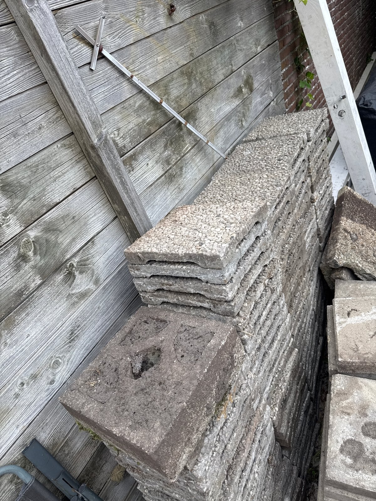 Gebruikte terrastegels van grindbeton, Ophalen, Gebruikt, 10 m² of meer, Beton