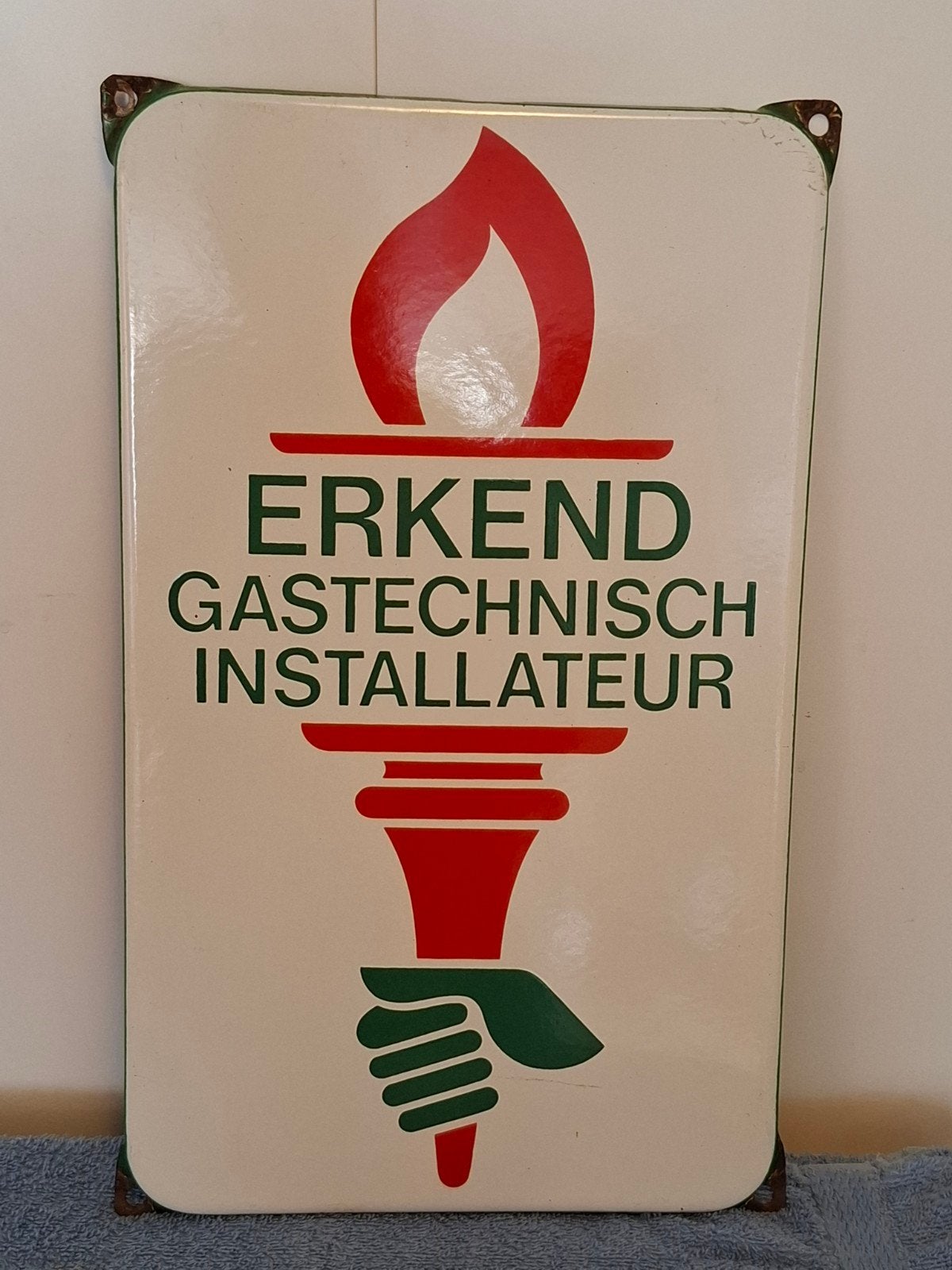 emaille bord erkend gastechnisch installateur, Ophalen of Verzenden