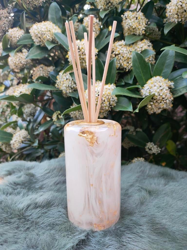 Luxe Geurdiffuser met Goudfolie - Wit Marmer Look, Nieuw, Kunststof, Ophalen of Verzenden, Modern