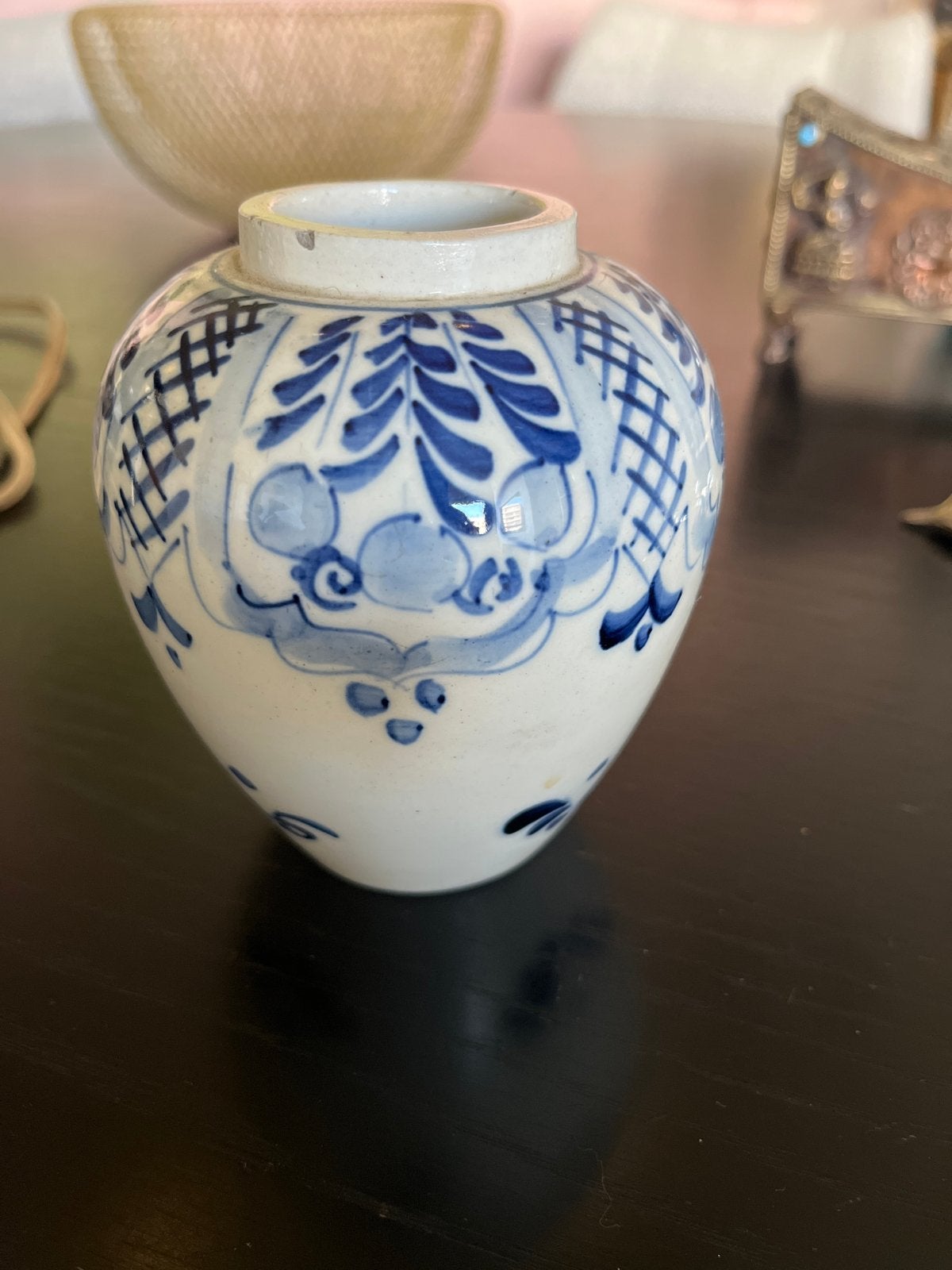 Antiek rozenburg  vaasje, Antiek en Kunst, Ophalen of Verzenden