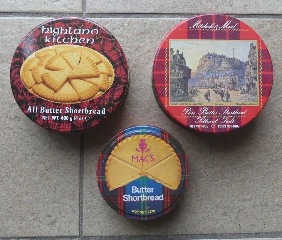 Shortbread blikken Schotse ruit blikken Schotland Australië, Verzamelen, Blikken, Ophalen of Verzenden, Gebruikt, Koek(jes)