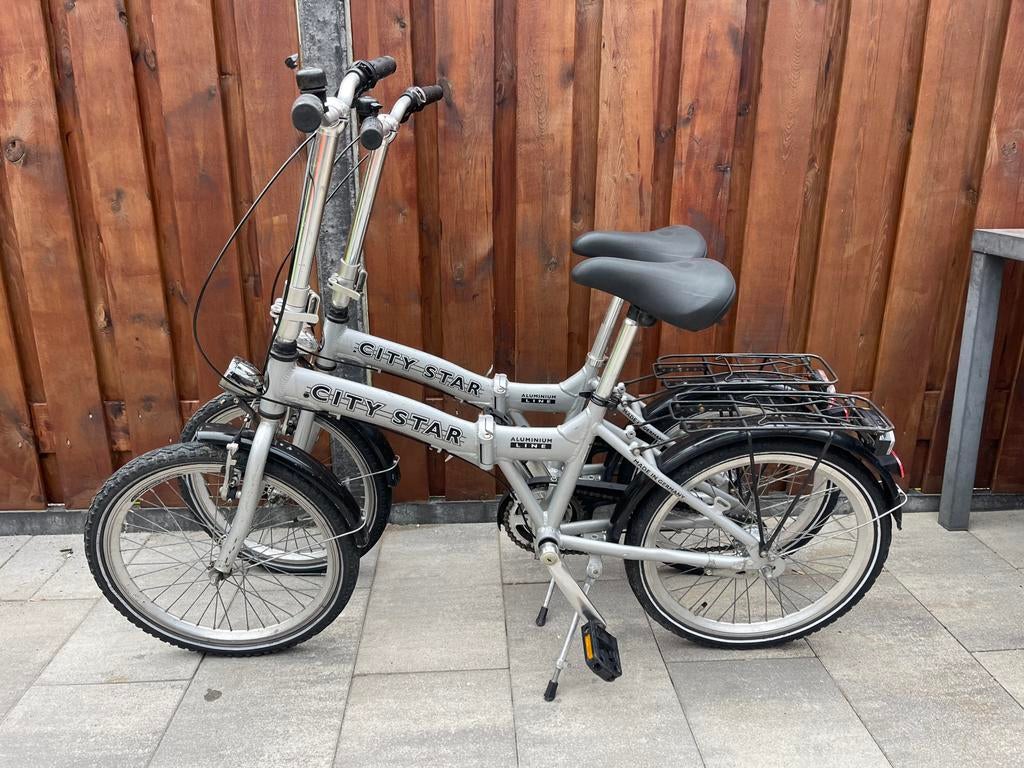 City star vouwfietsen aangeboden!, 20 inch of meer, Gebruikt, Versnellingen, Totaal opvouwbaar