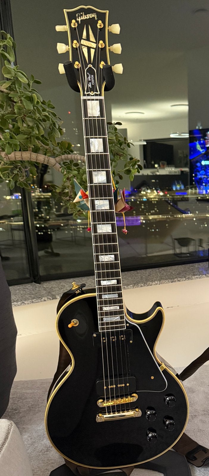 Gibson LP Custom 54 Black Beauty VOS, Ophalen, Zo goed als nieuw, Solid body, Gibson
