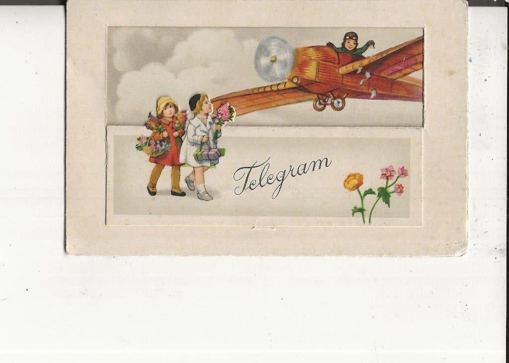 Telegram Zweefvliegtuig HG met uw 40-e j echtvereenig, Verzamelen, Ophalen of Verzenden, 1940 tot 1960, Ongelopen, Feest(dag)