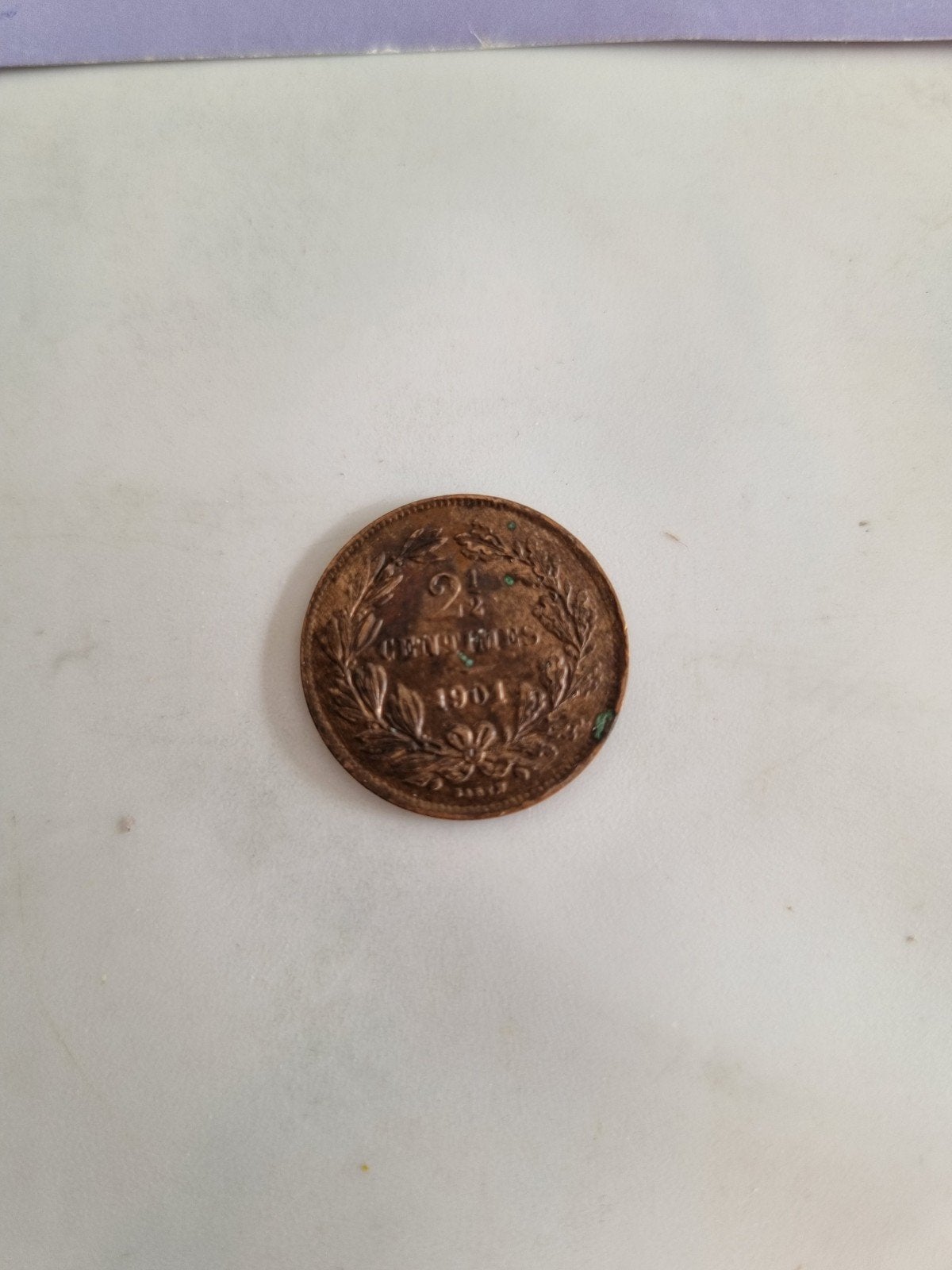 Luxemburg: een zeer mooie bronzen 2,5 Centimes uit 1901., Ophalen of Verzenden, Overige landen, Losse munt