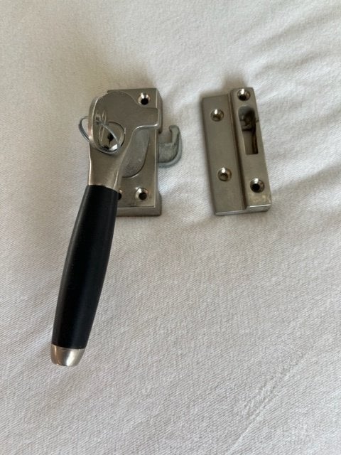 Raamboog met slot, handvat van Ebbenhout met chroom, Ophalen of Verzenden, Zo goed als nieuw, Slot