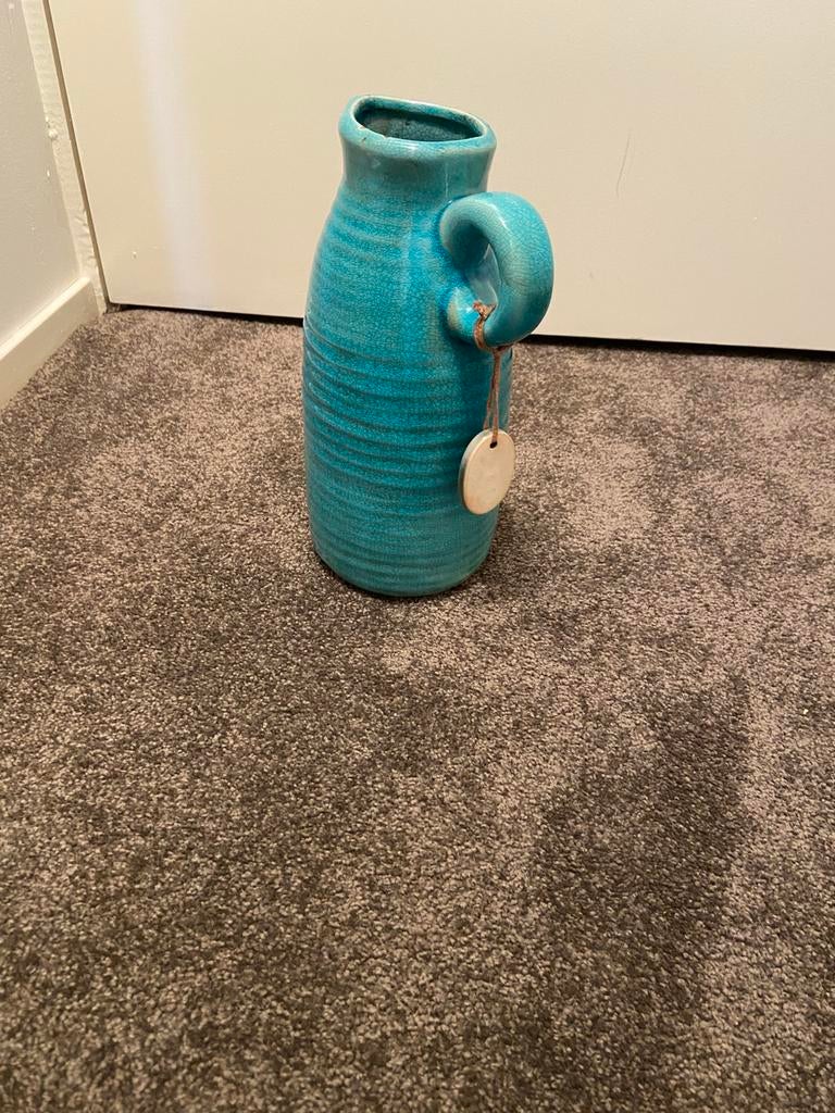 Vazen, Huis en Inrichting, Woonaccessoires | Vazen, Ophalen, Blauw, Aardewerk of Porselein, Zo goed als nieuw