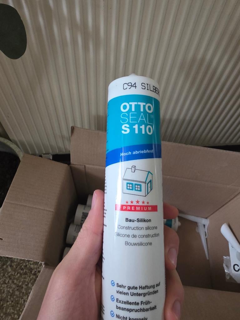 9 Otto seal s110 zilvergrijs silliconenkit, Doe-het-zelf en Verbouw, Isolatie en Afdichting, Overige materialen, Nieuw, 15 m² of meer
