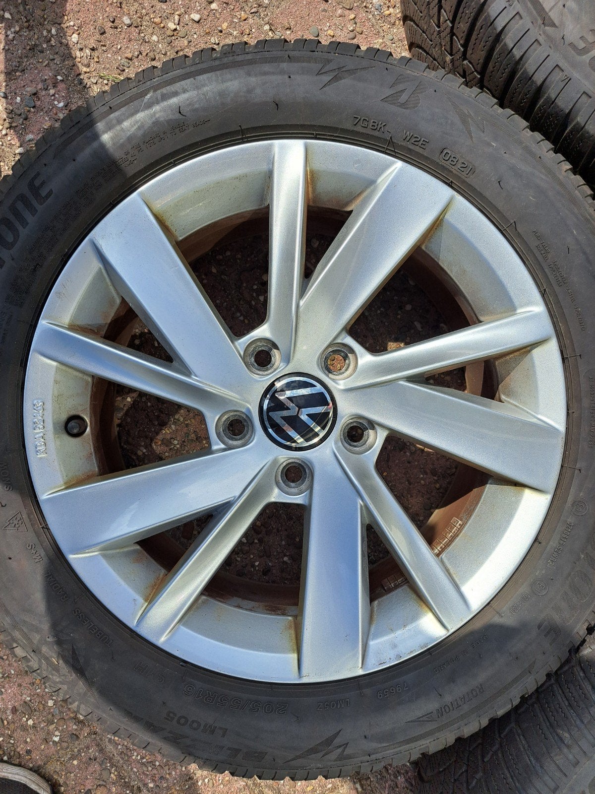 Lichtmetalen velgen met Bridgestone winterbanden VW Golf, Ophalen, Gebruikt, 16 inch, Banden en Velgen