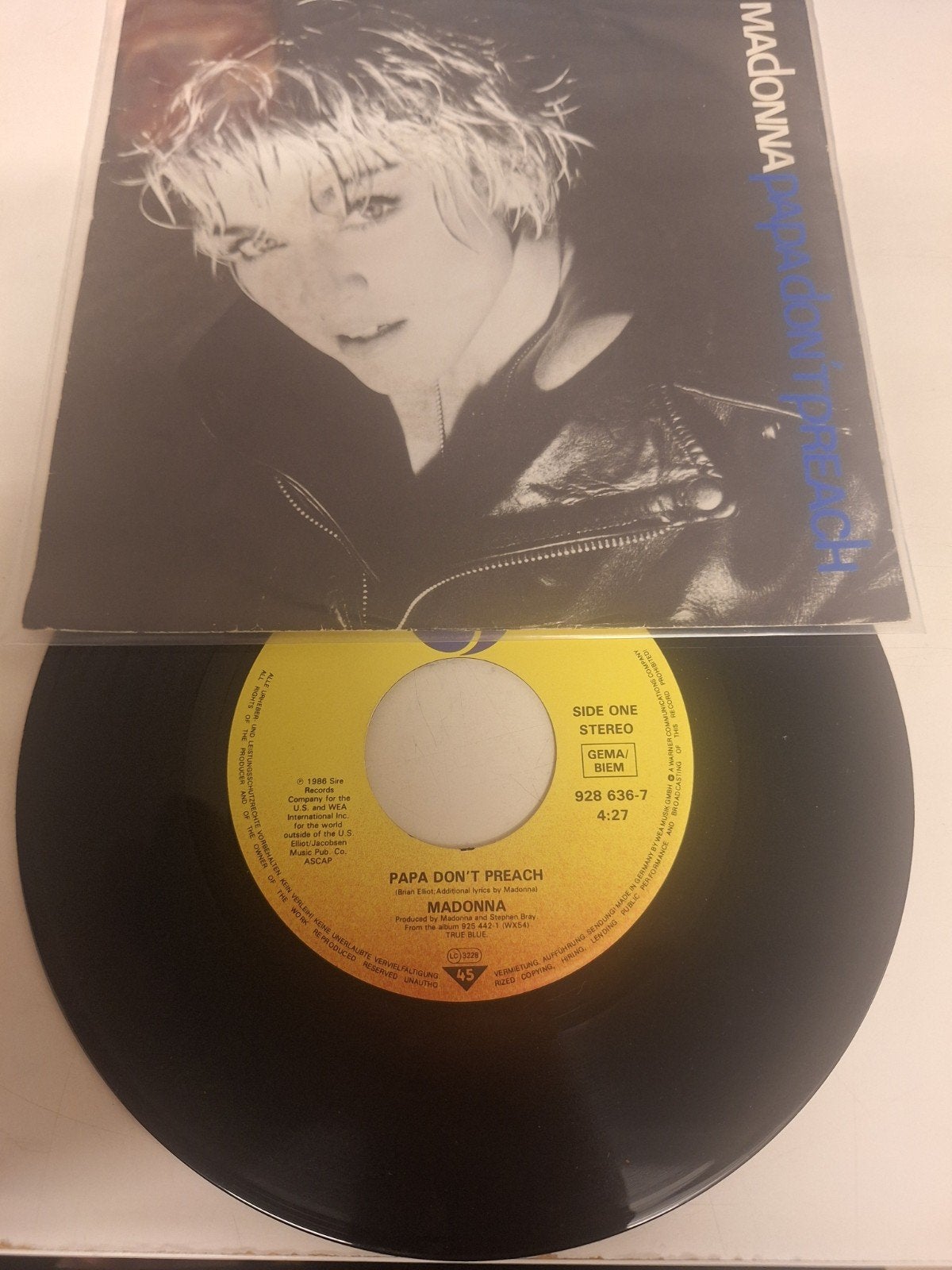 Madonna - Papa don't preach, 1986., Cd's en Dvd's, Vinyl | Pop, Fotohoes, Verzenden, 7 inch, Pop