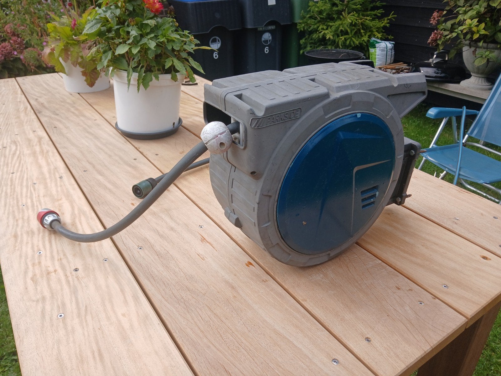 Parkside automatische tuinslanghaspel voor wandmontage, Ophalen, Gebruikt, Tuinslanghaspel