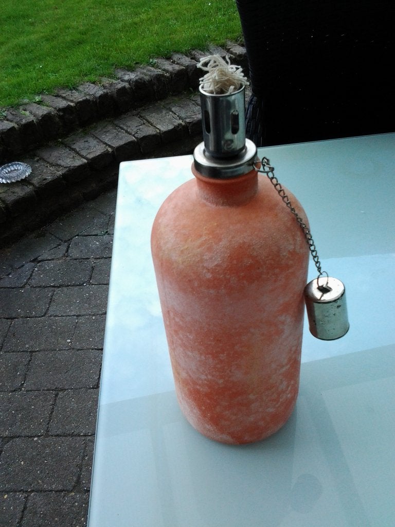 Olielamp in terraccotta, Ophalen of Verzenden