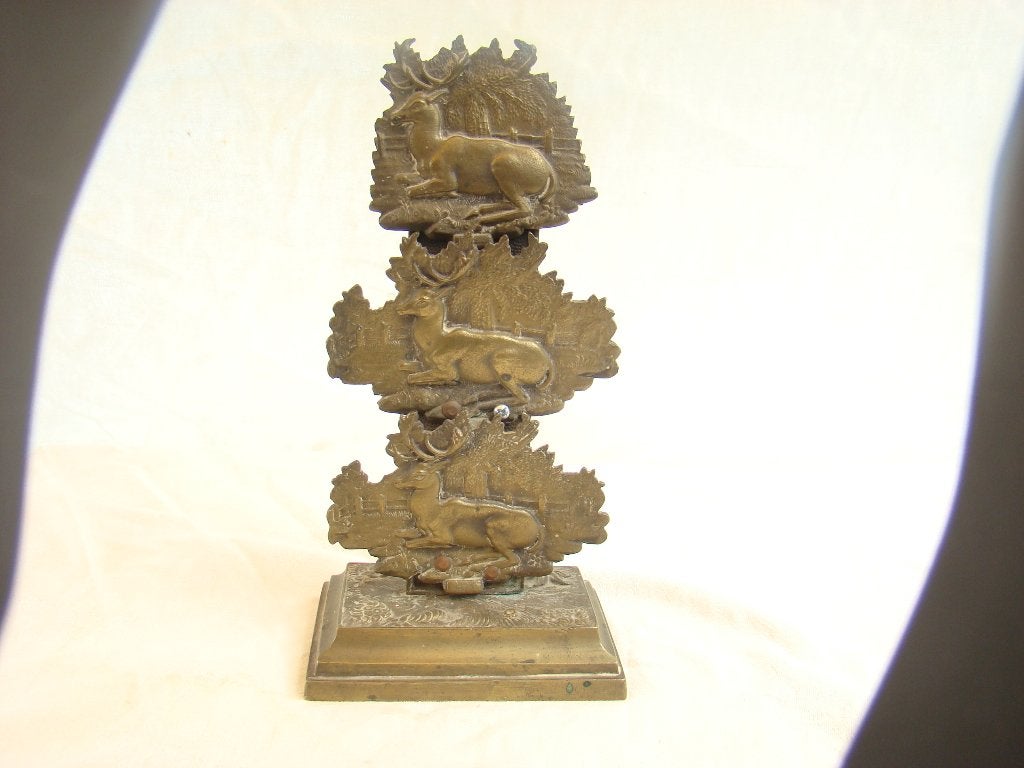 Vintage Hertenbeeldje - Drie Herten in Bos, Overige onderwerpen, Minder dan 20 cm, Ophalen of Verzenden, Beeld