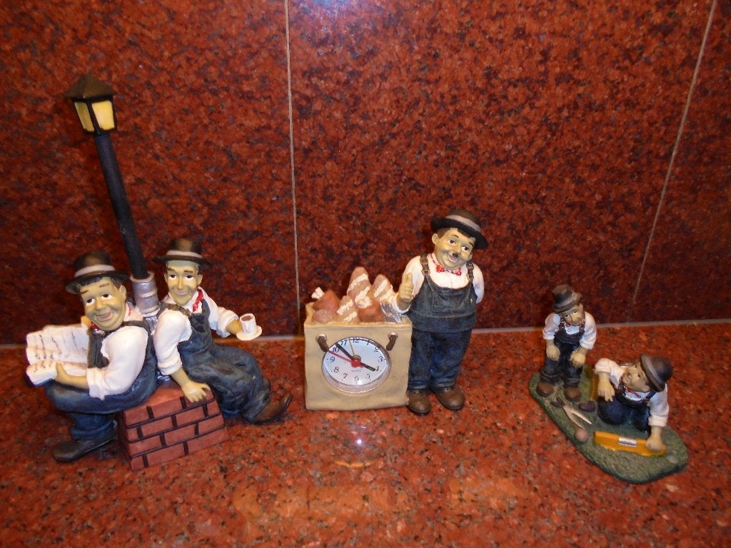 Laurel & Hardy figuren 3 stuks, Verzamelen, Beelden en Beeldjes, Ophalen of Verzenden, Gebruikt, Mens