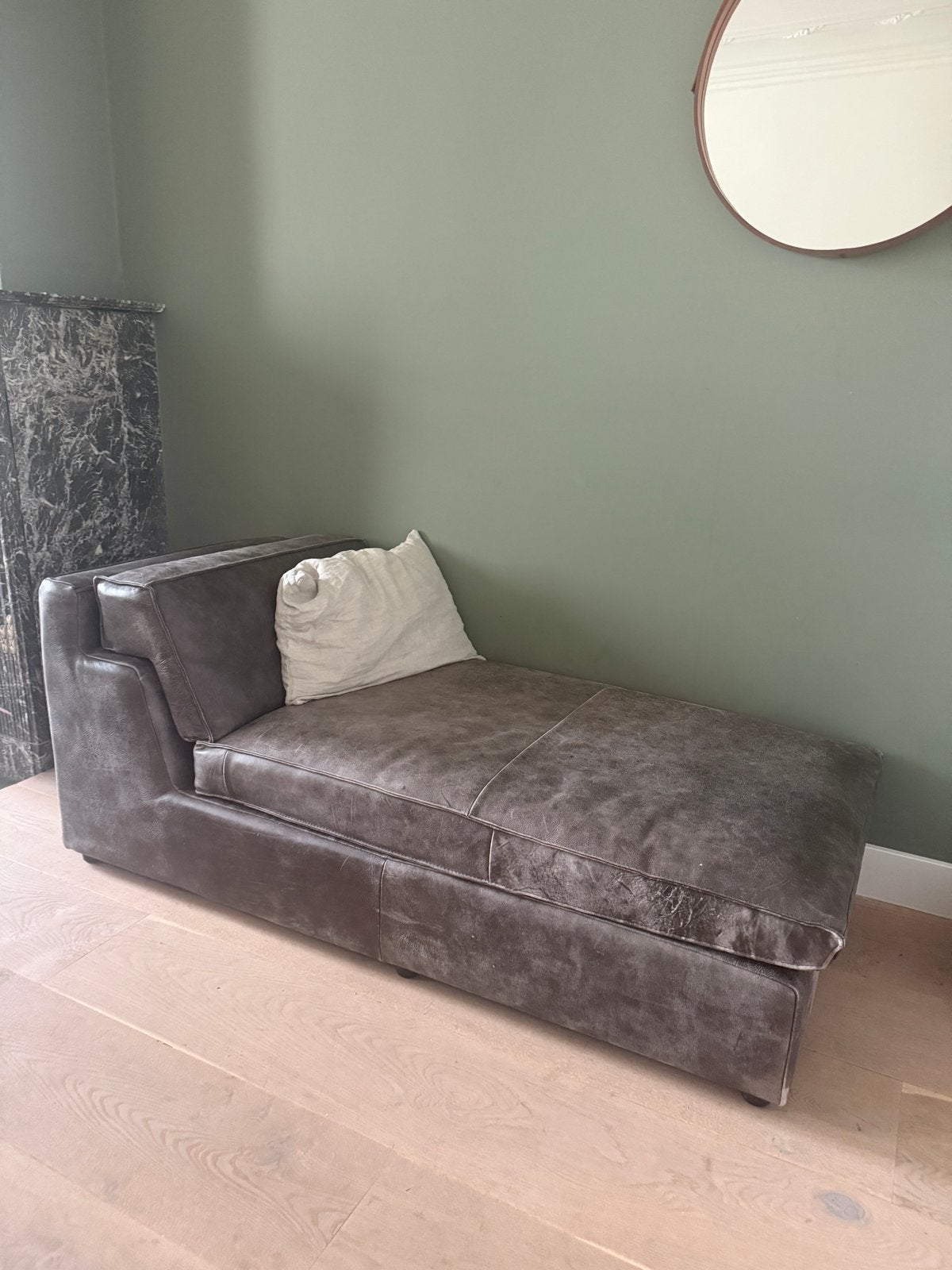 Lederen chaise longue - Fred de la Bretoniere, Ophalen, Gebruikt, Eenpersoons, 150 tot 200 cm