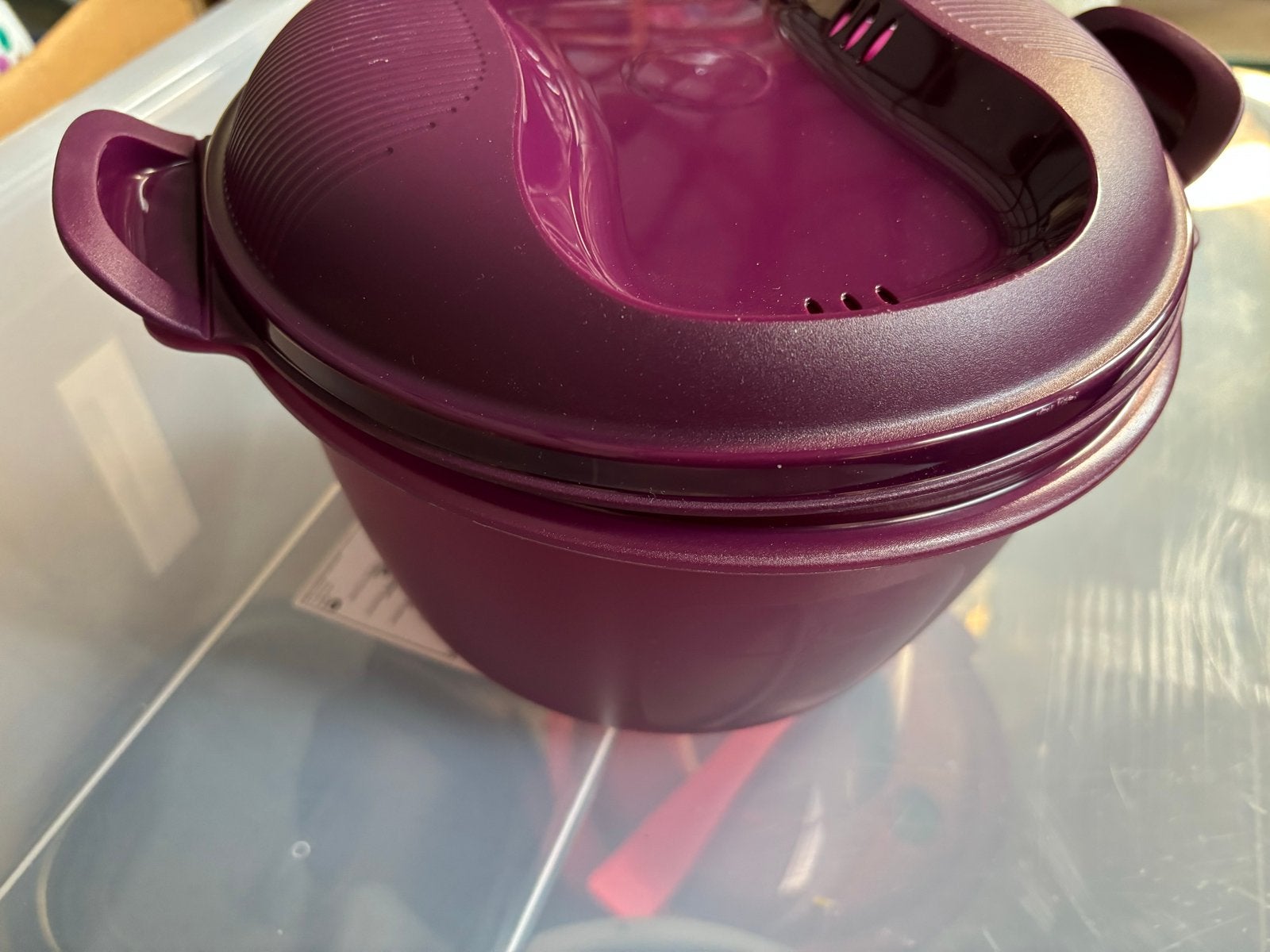 Tupperware Rijstkoker Graankoker 3L - Nieuwstaat, Paars, Overige typen, Ophalen of Verzenden, Zo goed als nieuw