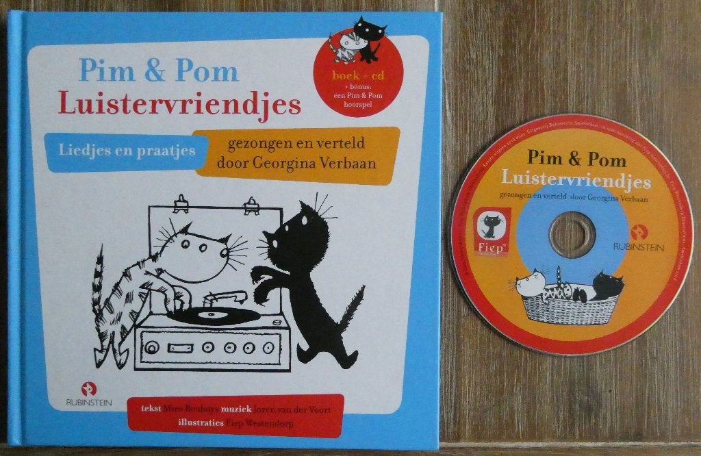 Pim en Pom - Luistervriendjes - Boek met cd - Mies Bouhuys, Fictie algemeen, Mies Bouhuys, Jongen of Meisje, Ophalen of Verzenden