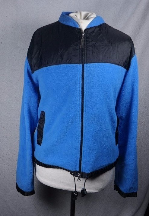 Blauw-zwart fleece vest/jack mt L merk D'Bleu, Blauw, ., Maat 42/44 (L), Ophalen of Verzenden
