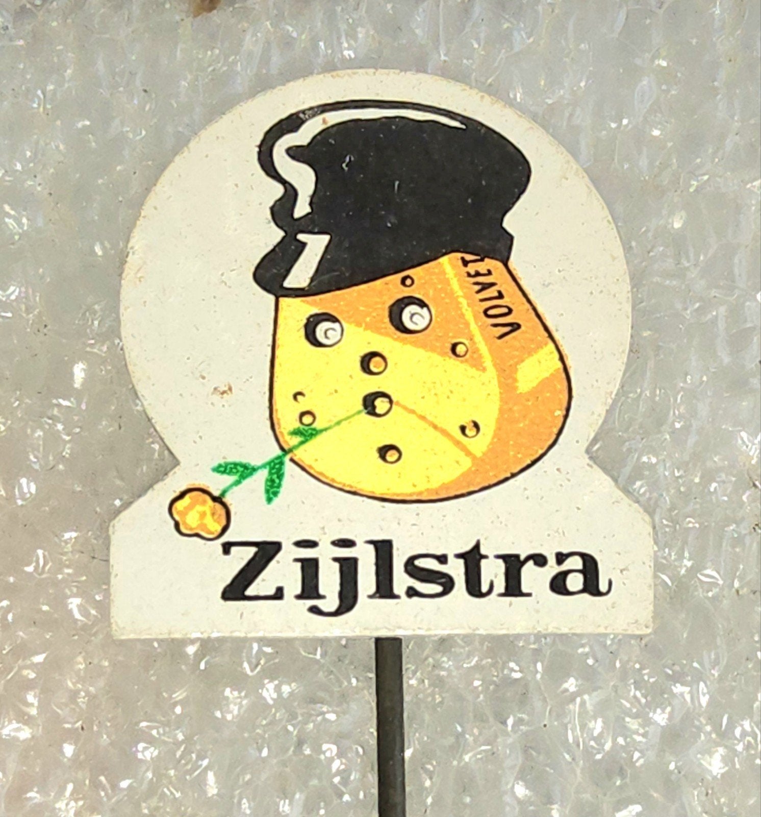 Vintage Speldje Zijlsma Volvet Kaas Kruidenier, Ophalen of Verzenden, Gebruikt, Overige onderwerpen, Speldje of Pin