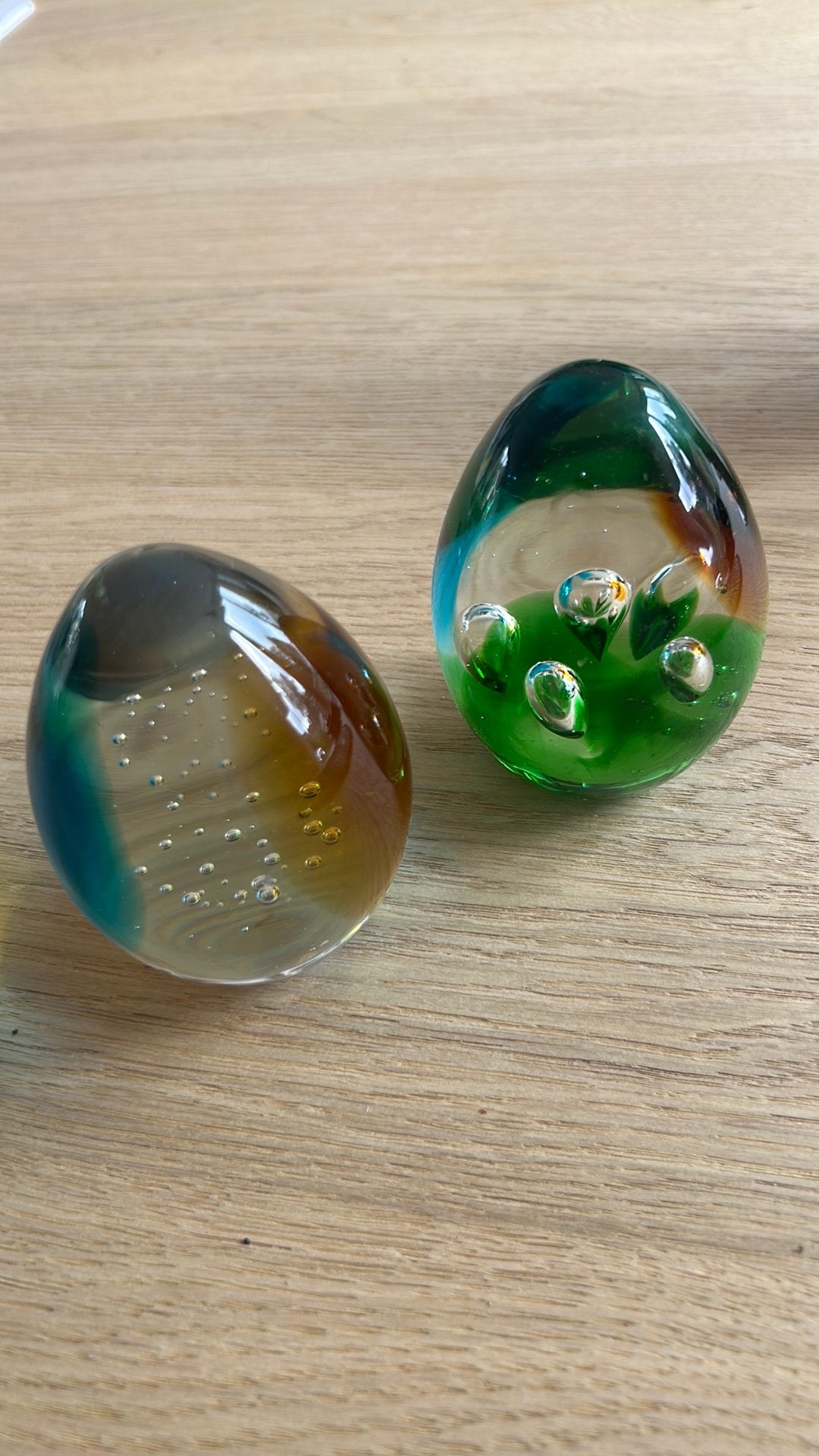 Set van 2 vintage glazen presse-papiers / Murano stijl, Antiek en Kunst, Ophalen