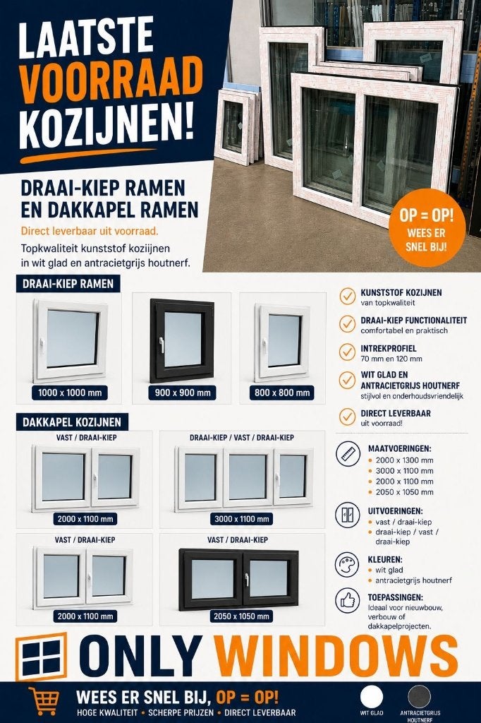 Only Windows: voorraad kozijnen en maatwerk voor elk budget