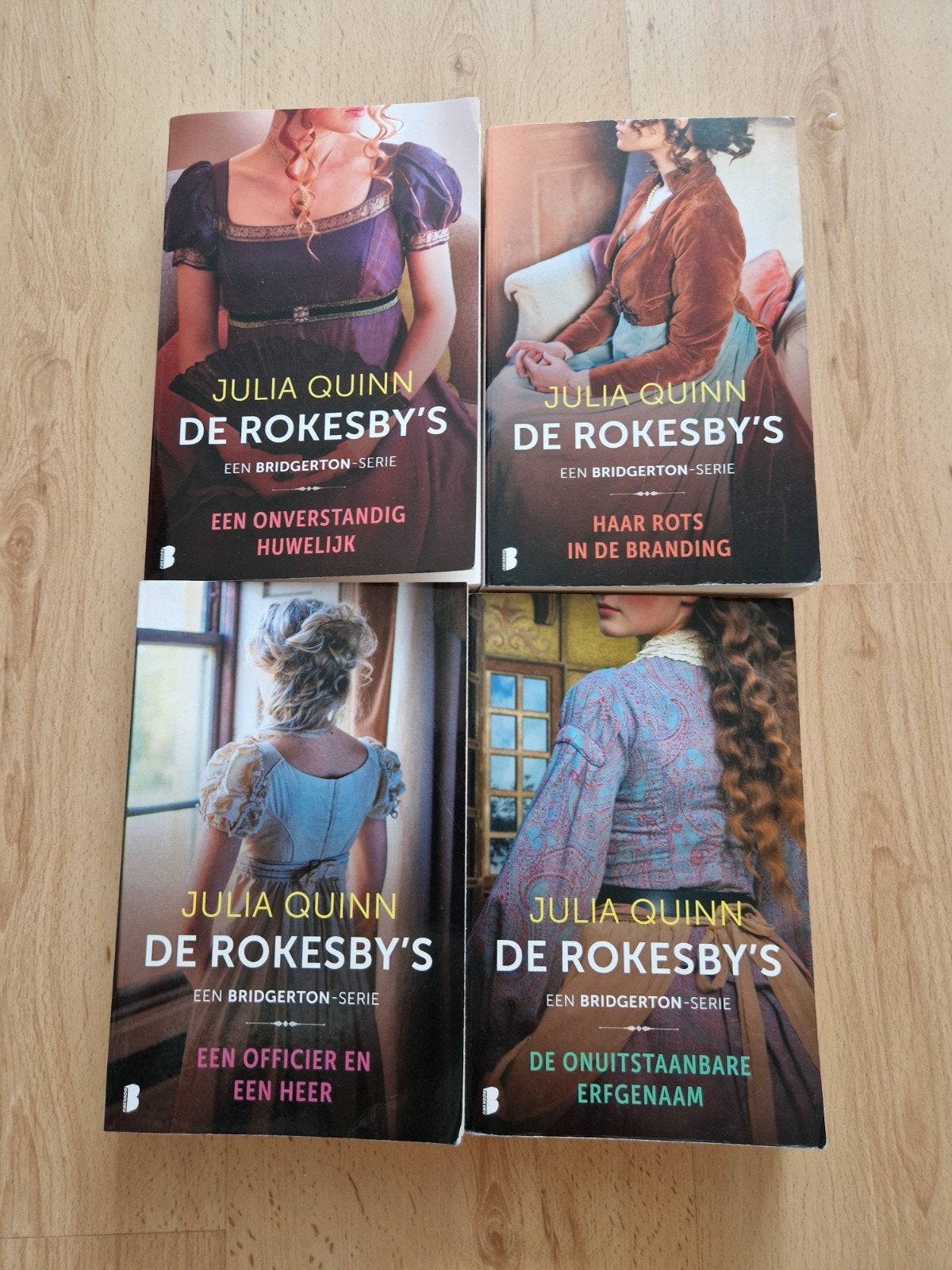 Boeken julia quinn bridgerton rokesby deel 1 2 3 4 serie, Ophalen of Verzenden, Zo goed als nieuw