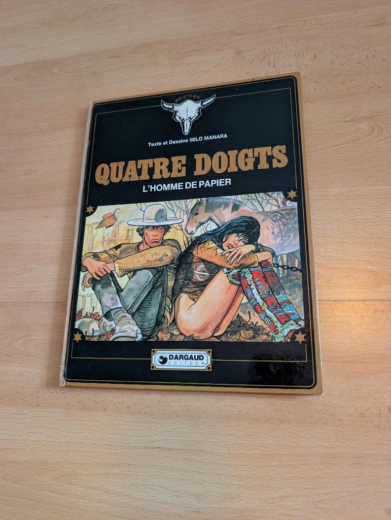 Quatre Doigts stripboek harde kaft, Gelezen, Eén stripboek, Ophalen of Verzenden, Milo Manara