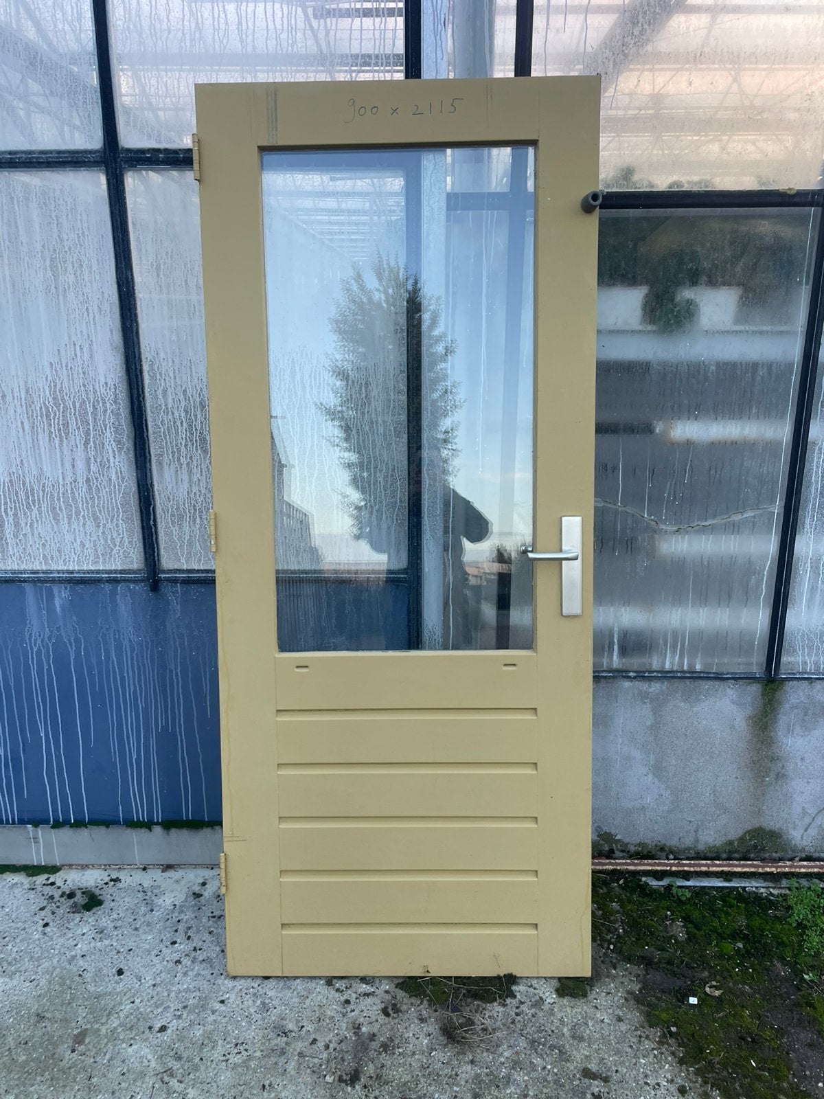 Hardhouten deur, Ophalen, 200 tot 215 cm, Glas, Buitendeur