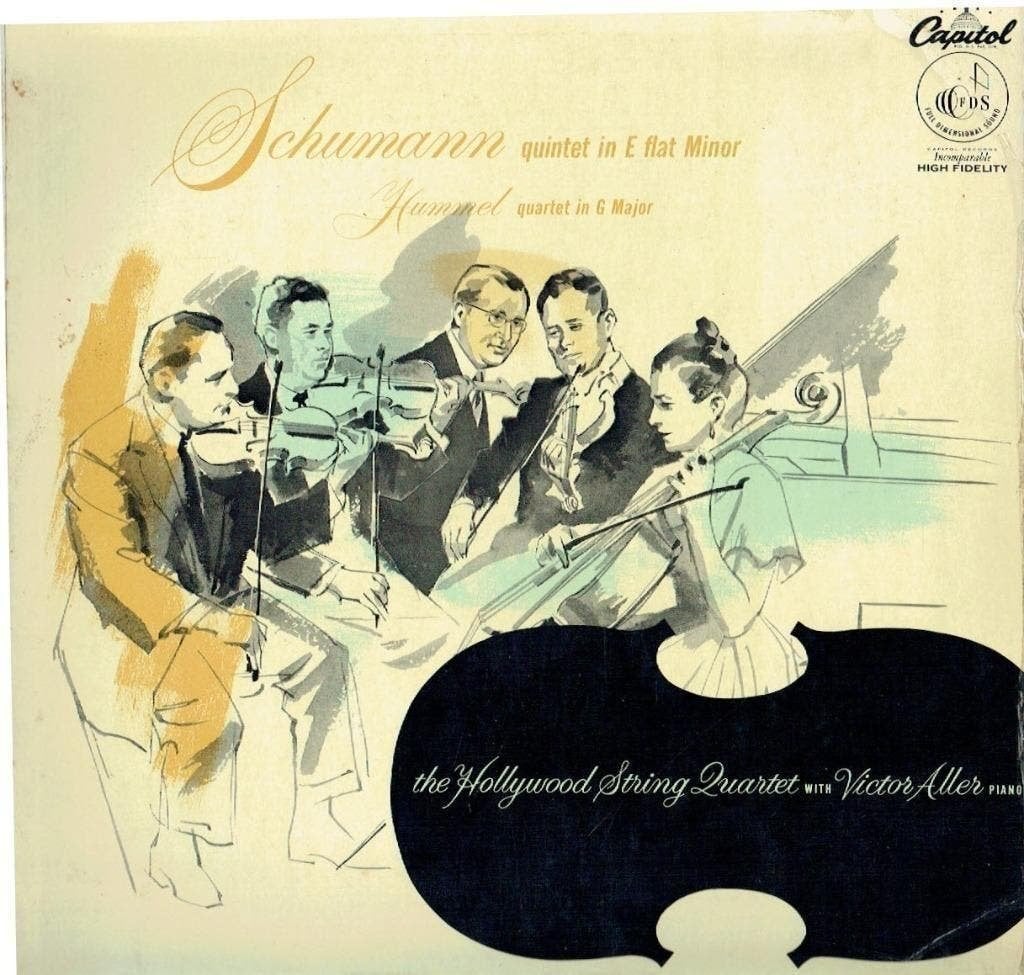 Schumann  Hummel The Hollywood String Quartet Victor Aller, Kamermuziek, Ophalen of Verzenden, Zo goed als nieuw, 12 inch