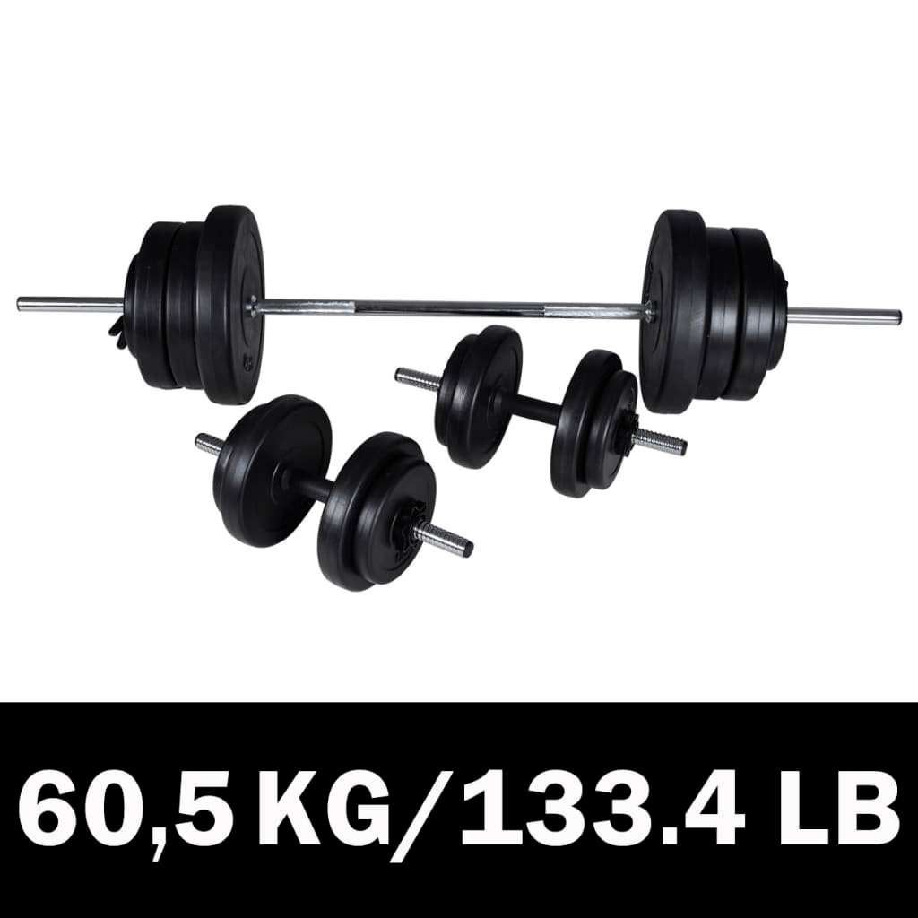 Halterset 60,5 kg halter dumbbell dumbbells GRATIS BEZORGD!, Verzenden, Benen, Nieuw, Nvt