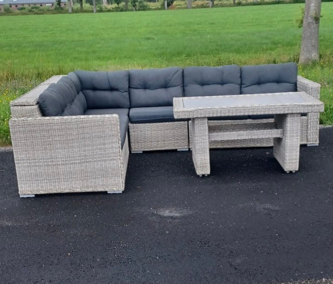 Mooie Loungeset , Diningset met opbergruimte voor de kussens, Tuin en Terras, Tuinsets en Loungesets, Ophalen of Verzenden, Zo goed als nieuw