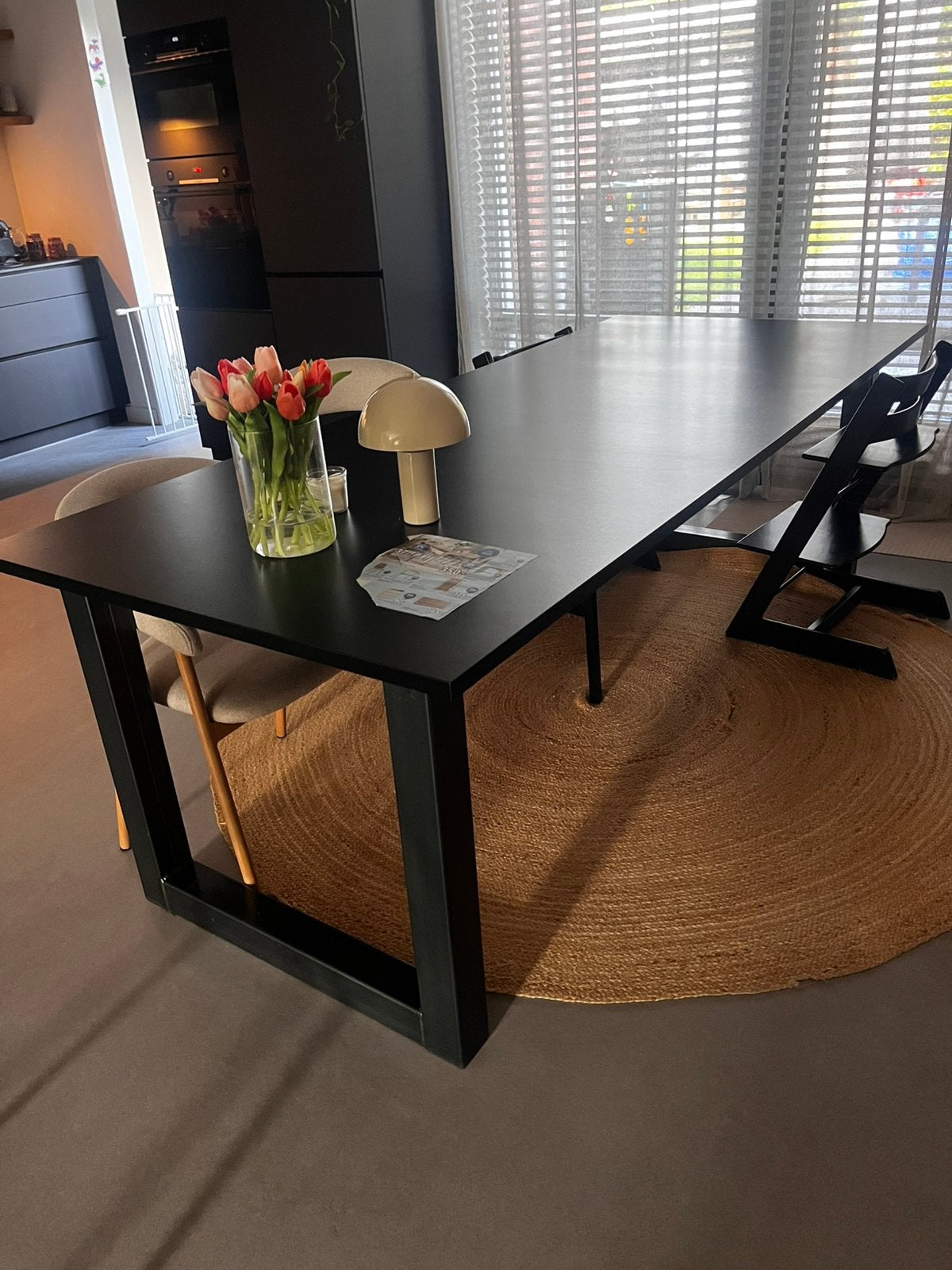 Zwarte eettafel 240x100, Ophalen, Gebruikt
