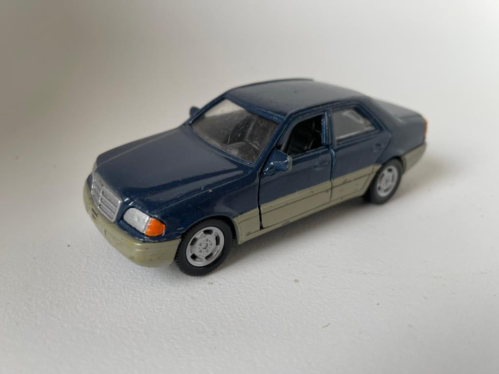 model MB Mercedes Benz 190, blauw, 1/43 (W201, Babybenz), Ophalen of Verzenden, Gebruikt, Auto, Overige merken