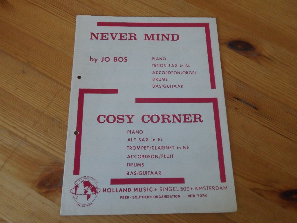 Jo bos - never mind / cosy corner, Muziek en Instrumenten, Bladmuziek, Gebruikt, Ophalen of Verzenden, Klarinet, Artiest of Componist