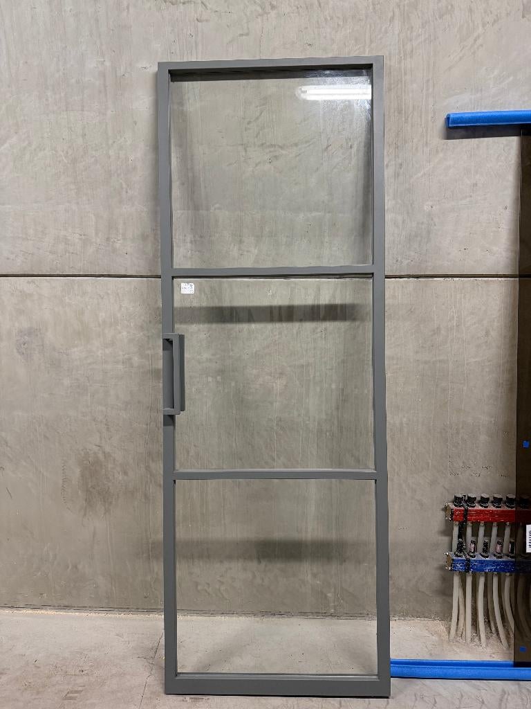 Luxe stalen taatsdeur grijs met softclose | 2385x850 | 60, Ophalen, Binnendeur, Nieuw, Glas