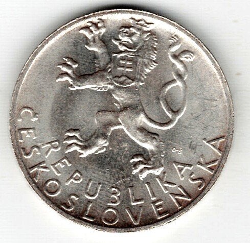 26-1830 Czechoslovakije 50 krone 1947, Ophalen of Verzenden, Overige landen, Losse munt, Zilver