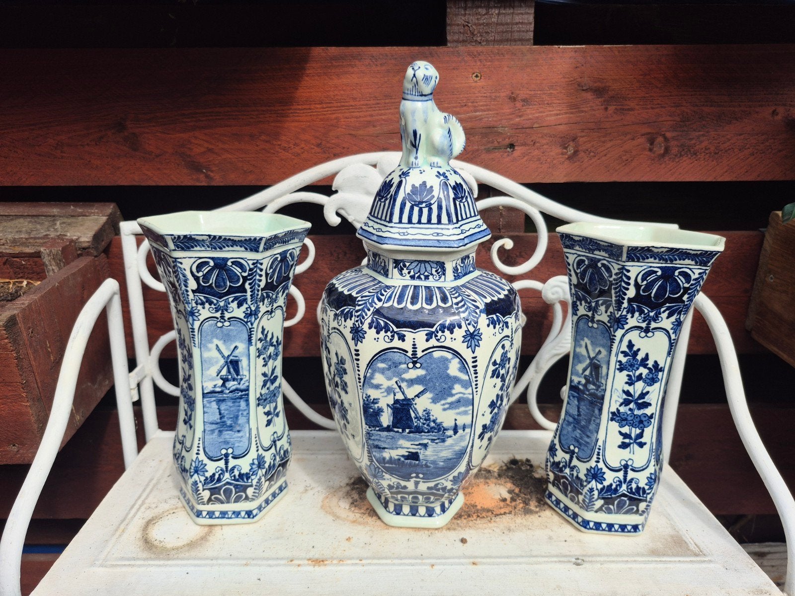 Delfts blauw kaststel - Royal Sphinx by Boch Holland, Antiek en Kunst, Ophalen of Verzenden