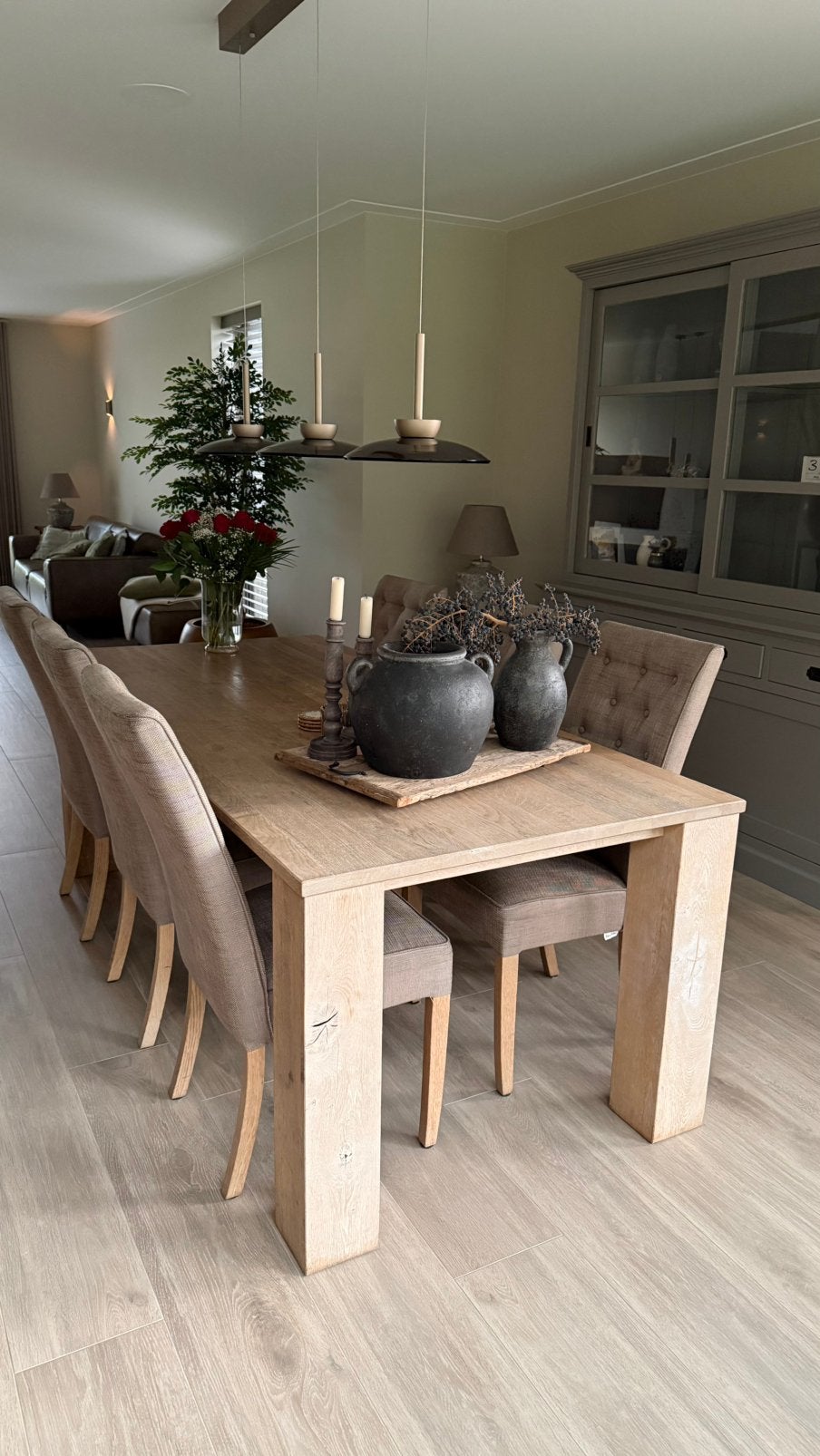 Massief eiken eettafel, 100x220cm, hoogte 88cm, Huis en Inrichting, Tafels | Eettafels, Ophalen, Gebruikt, Eikenhout, 200 cm of meer