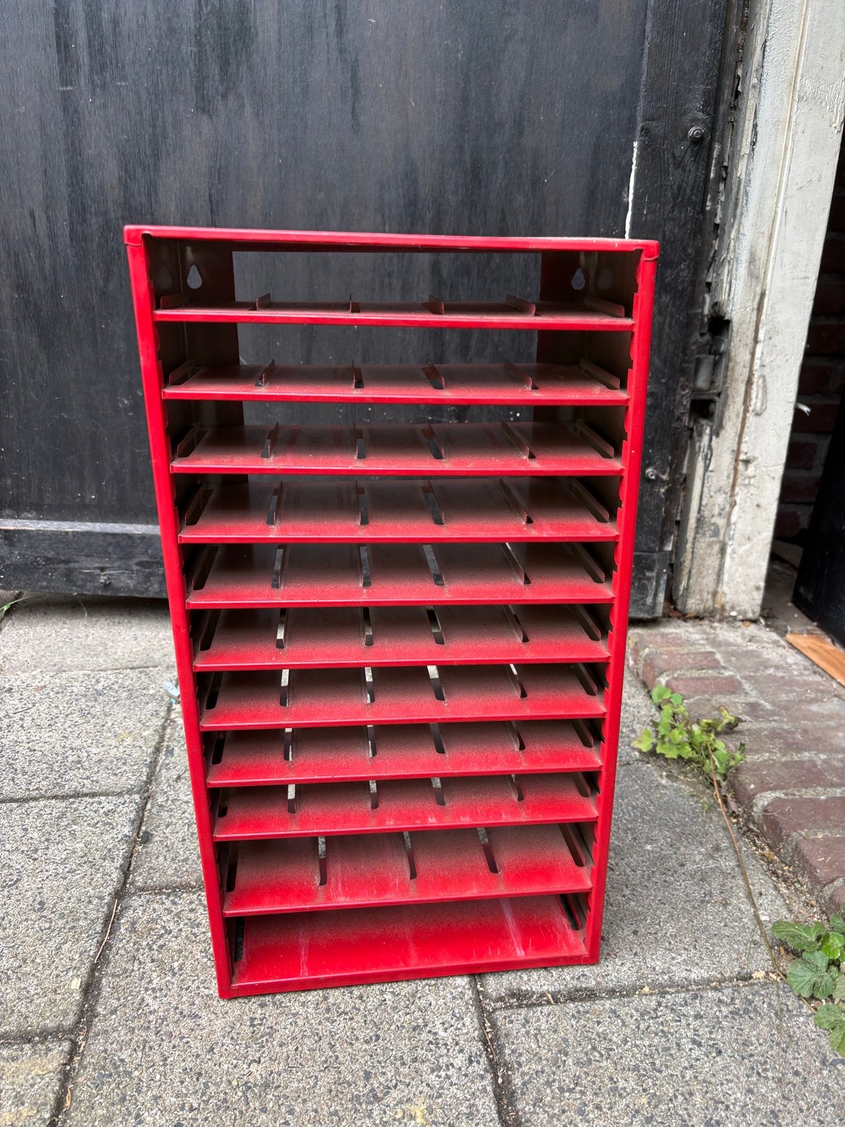 Vintage Raaco onderdelenrek rood, Ophalen