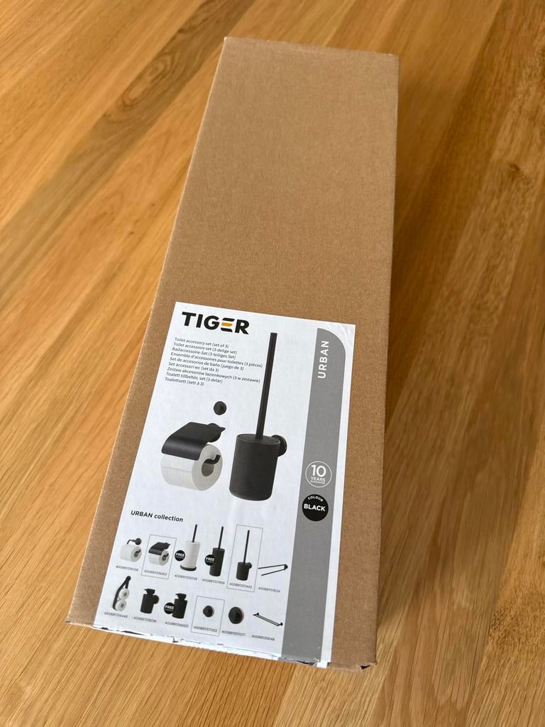 Nieuw 2x Tiger toiletset Urban zwart, Ophalen of Verzenden, Nieuw, Zwart, Overige typen