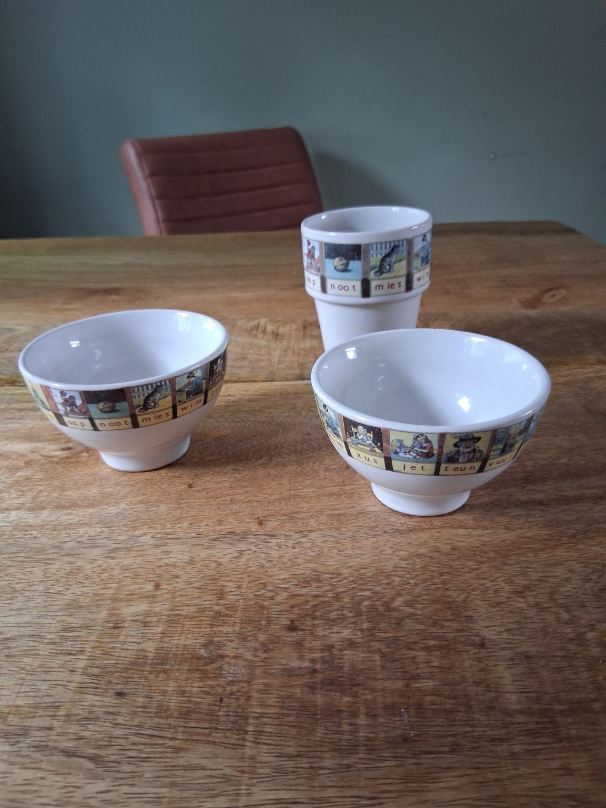 Aap Noot Mies servies 3 stuks, Ophalen, Gebruikt, Overige stijlen, Bord(en)